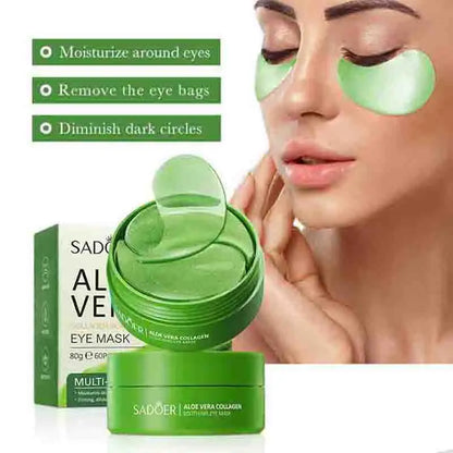 60pcs Aloe Vera Collagen Eye Mask – Hydrating ,Anti-Puffiness Remove   Dark Circle & Eye Bag