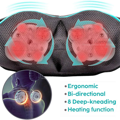 Shiatsu Neck & Shoulder Massager – Heated Deep Kneading Electric Massage Pillow