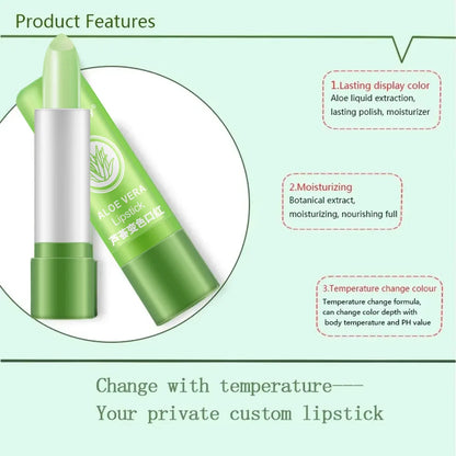 Aloe Vera Color-Changing Lip Balm – Nourishing & Long-Lasting Glow