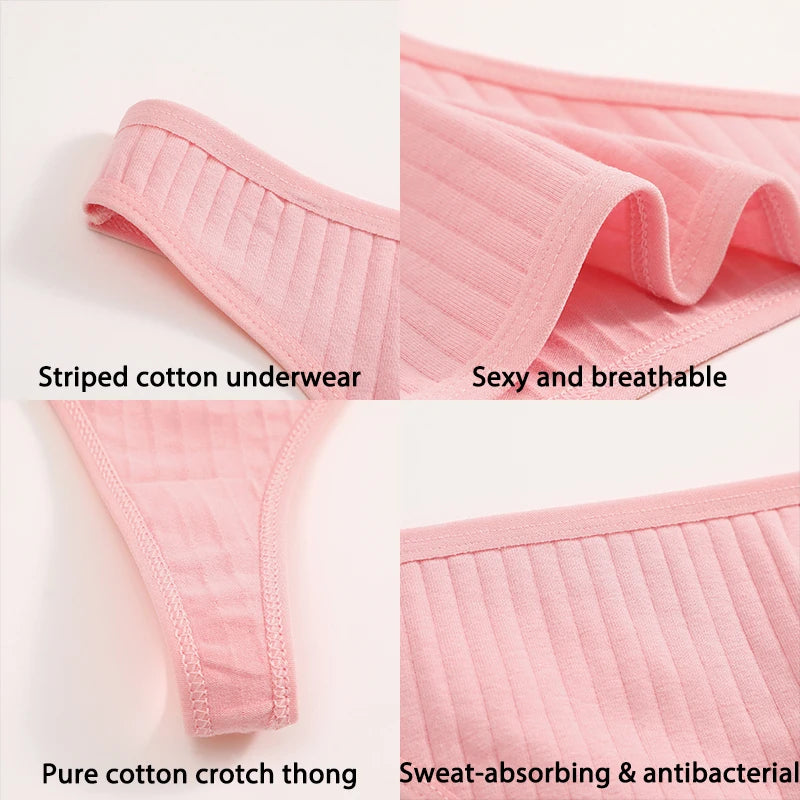 6PCS Set Women's Cotton G-String Thongs Panty– Breathable & Stylish Underwear