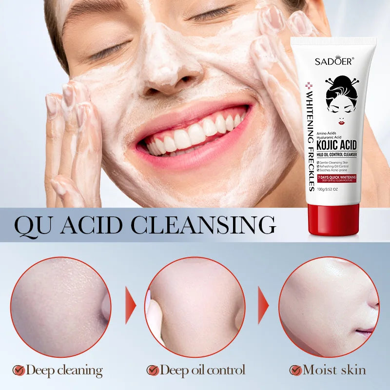 SADOER Kojic Acid Face Oil Cleanser – Deep Cleansing & Brightening Foam Wash