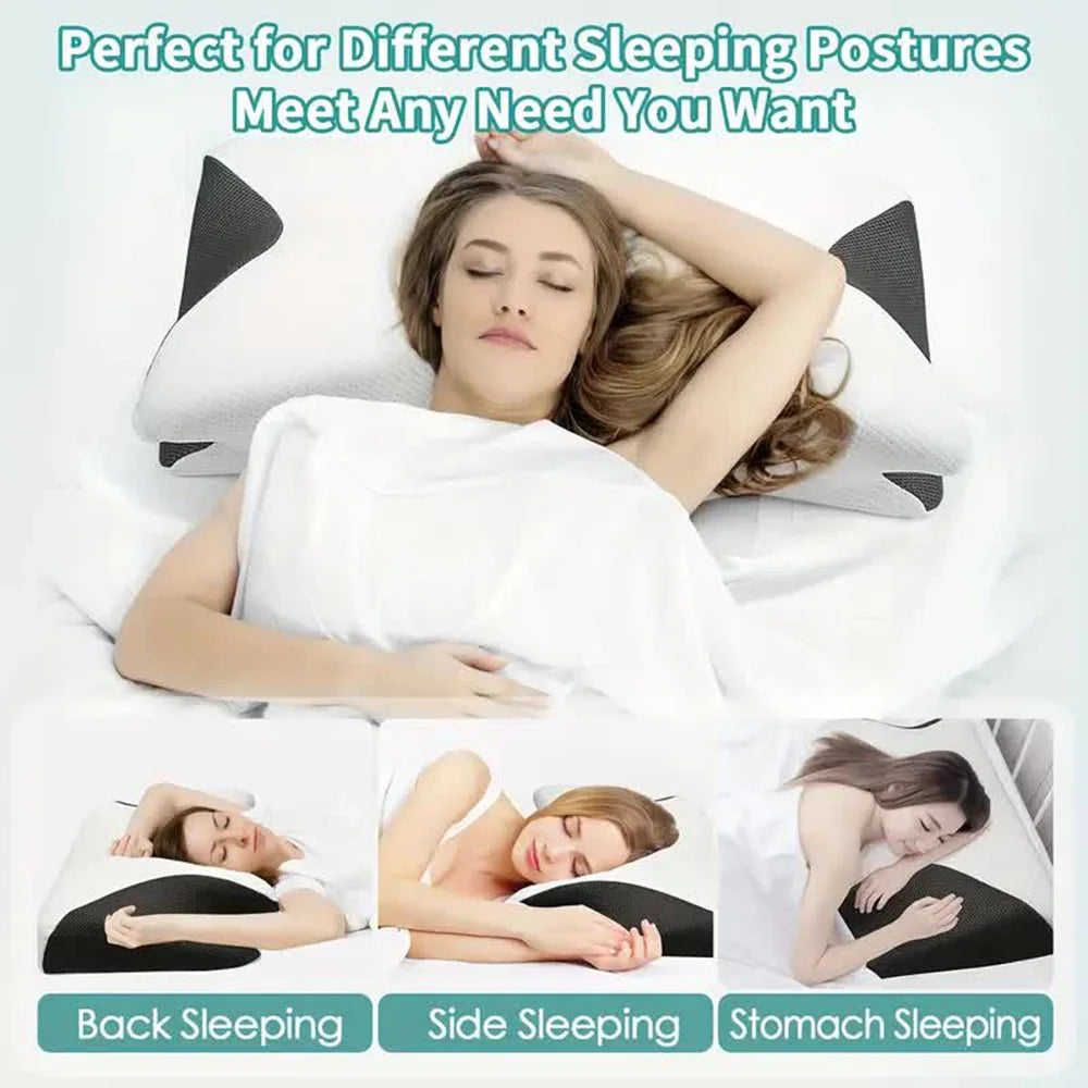 🦋 Butterfly Memory Foam Pillow – Ultimate Comfort & Neck Support!