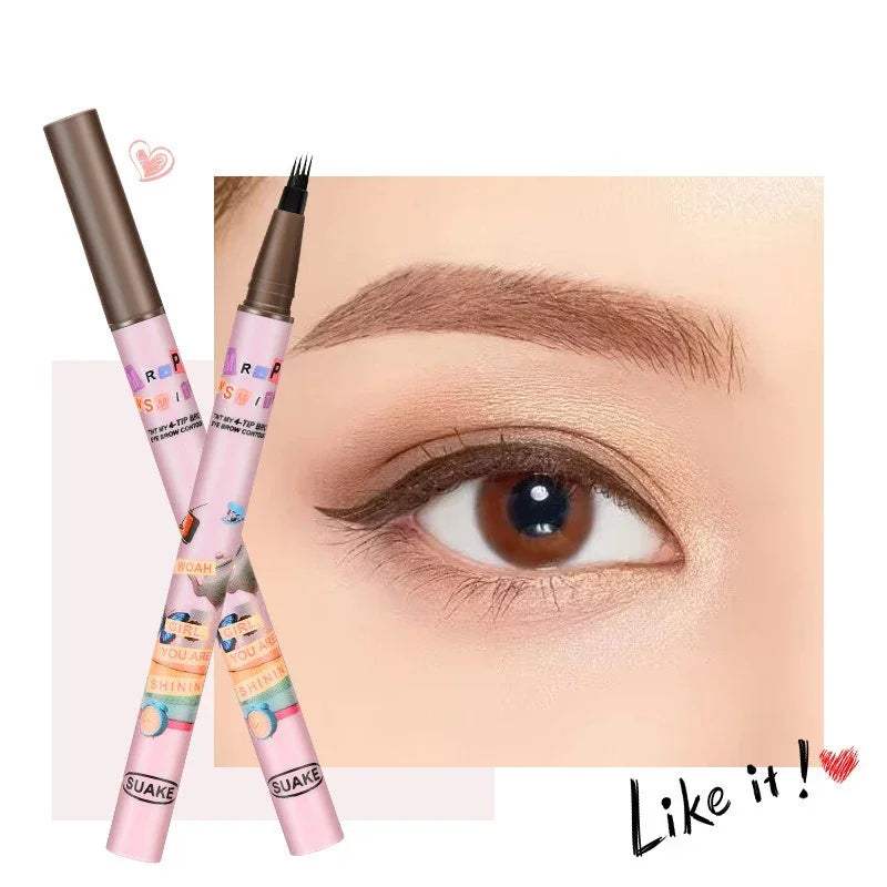 4 Colors Microblading Eyebrow Pen – Smudge-Proof & Sweat-Resistant