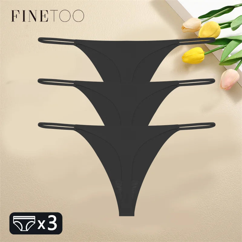 3PCS Set Seamless Thong Panty  – Sexy Low Waist Bikini Panty  for Women