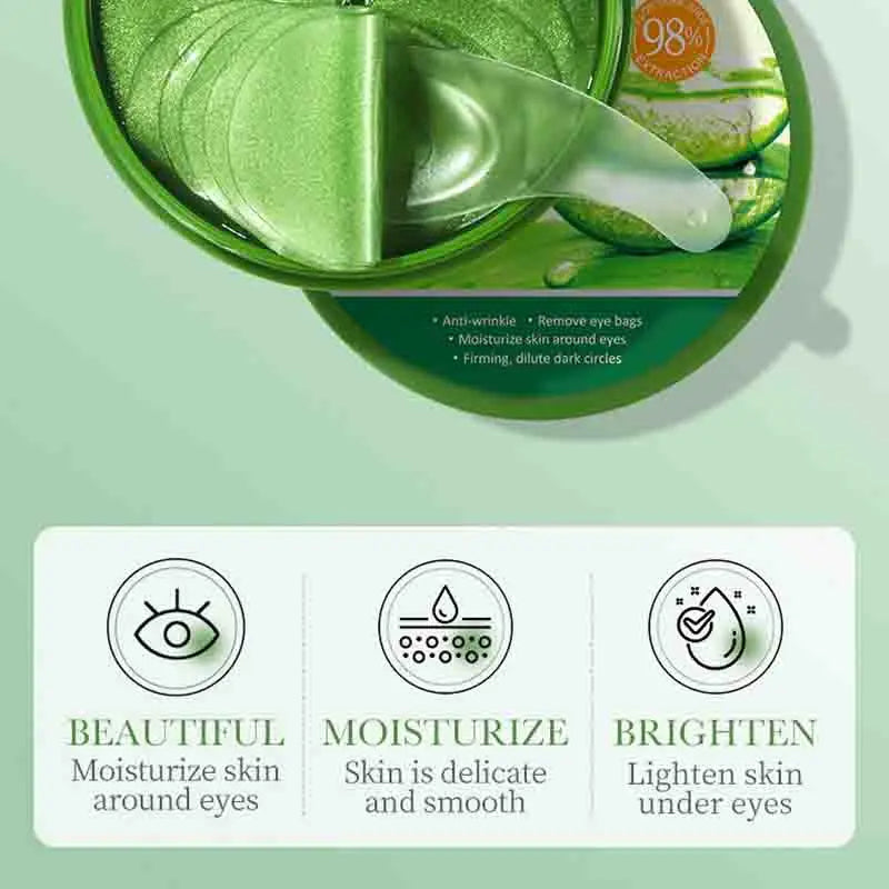 60pcs Aloe Vera Collagen Eye Mask – Hydrating ,Anti-Puffiness Remove   Dark Circle & Eye Bag