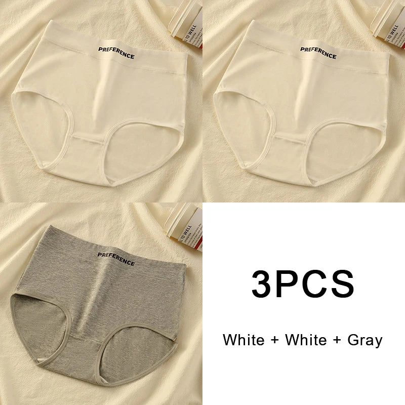 3PCS Set Women's High-Waist Cotton Panty  – Soft, Breathable & Comfortable Underwear