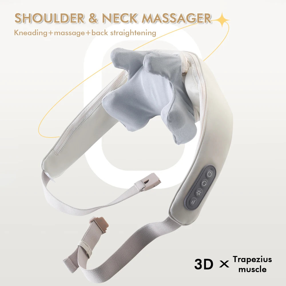 Foreverlily Cordless Neck & Back Massager – Shiatsu Deep Kneading, Ultimate Shoulder & Cervical Relaxation