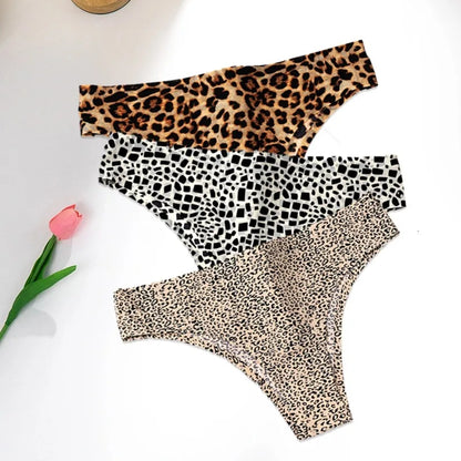 3PCS Set Leopard Panty – Ultra-Soft & Breathable Ice Silk Underwear