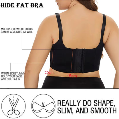 Deep Cup Bra Hide Back Fat Push Up Bra (Beige)