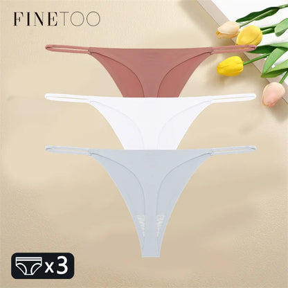 3PCS Set Seamless Thong Panty  – Sexy Low Waist Bikini Panty  for Women