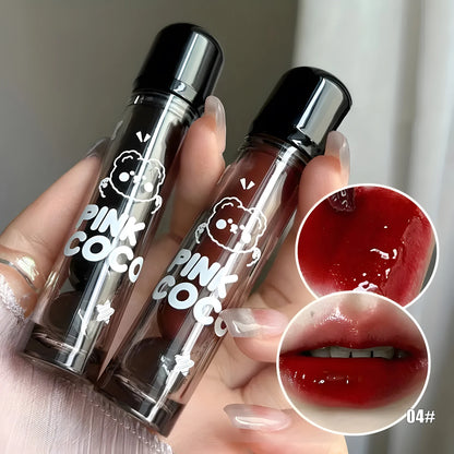 🐻 Adorable Bear Mirror Lip Glaze – High-Shine & Long-Lasting Gloss!