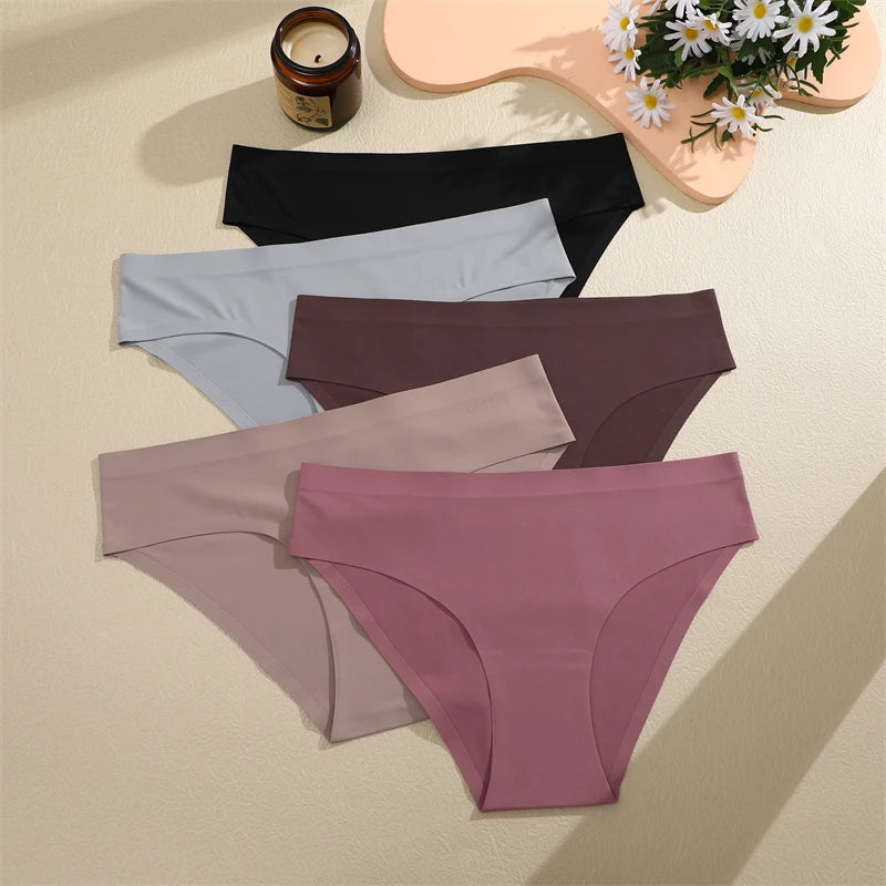 5PCS Set Seamless Ice Silk Panty  – Ultra Soft & Invisible Comfort