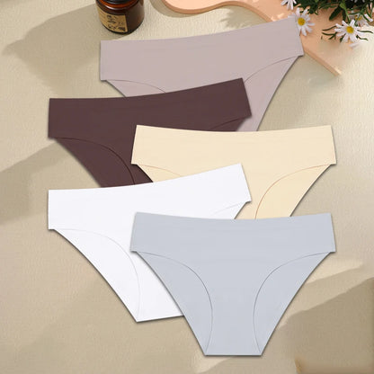 5PCS Set Seamless Ice Silk Panty  – Ultra Soft & Invisible Comfort