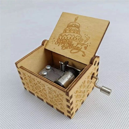 Wooden Hand Crank Music Box