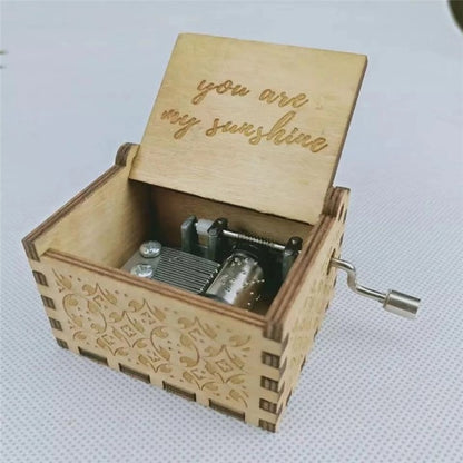 Wooden Hand Crank Music Box