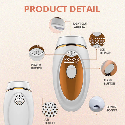 999000 Flashes IPL Epilator LCD Laser Hair Removal