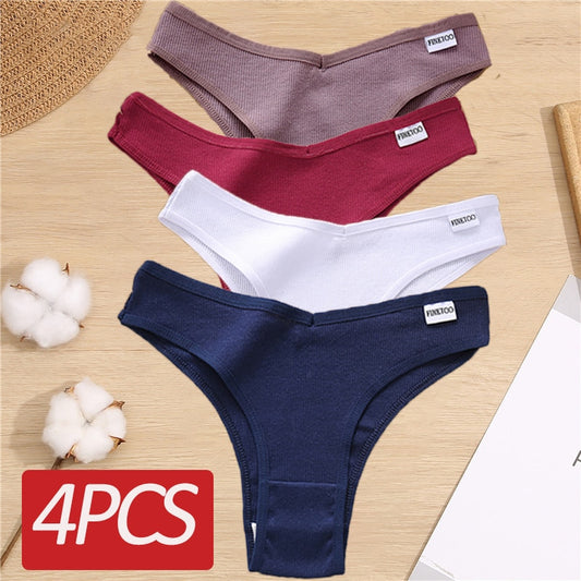 4PCS/Set Low Waist Cotton Panties