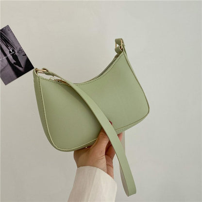 Retro Solid Color PU Leather Shoulder Bag