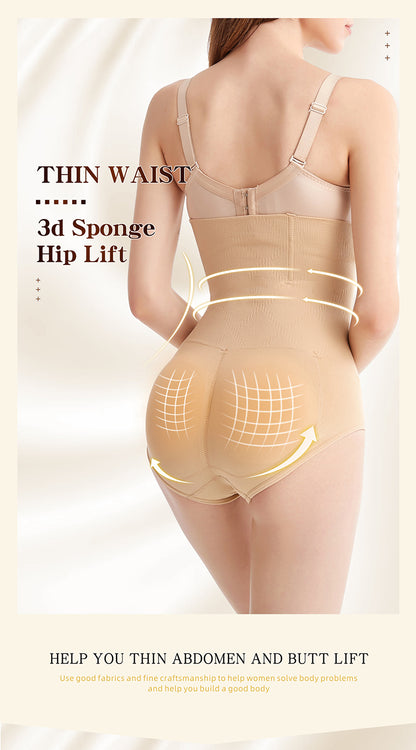 High Waist Tummy Shaper Hip Lift Pad Panty