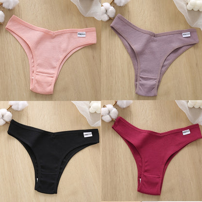 4PCS/Set Low Waist Cotton Panties