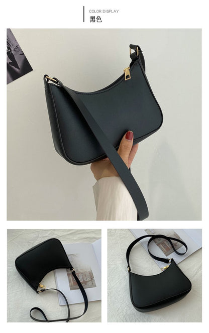 Retro Solid Color PU Leather Shoulder Bag