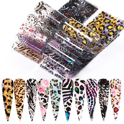 10Pcs/Bag Marble Nail Art Transfer Foil Sticker