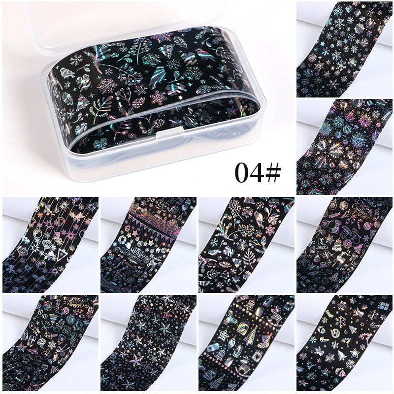 10Pcs/Bag Marble Nail Art Transfer Foil Sticker