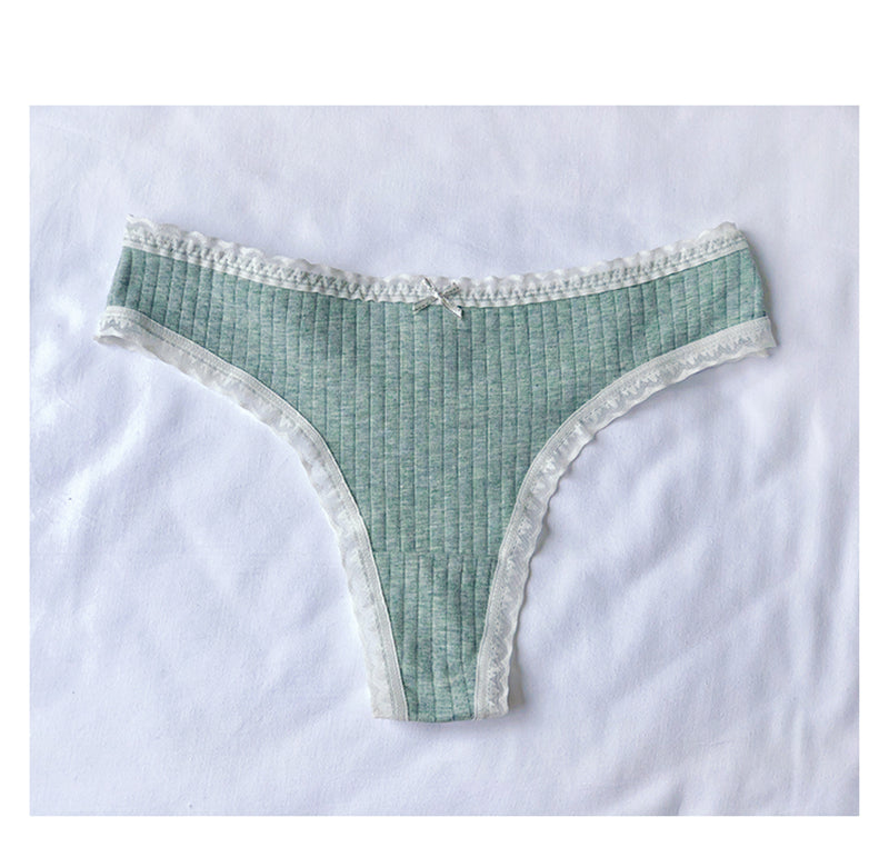 Sexy  Cotton Lace Thong Panties