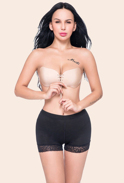 High Waist Lace Padded Butt Lifter Boyshort Shaper