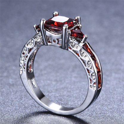 Garnet Red Stone Ring