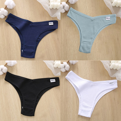 4PCS/Set Low Waist Cotton Panties