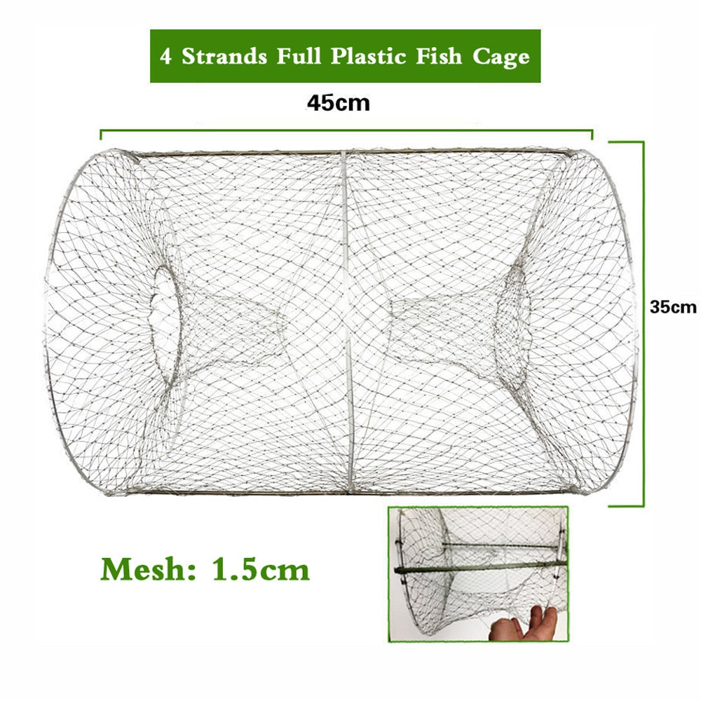 Strengthened 2-12 Holes Automatic Fishing Net Shrimp Cage