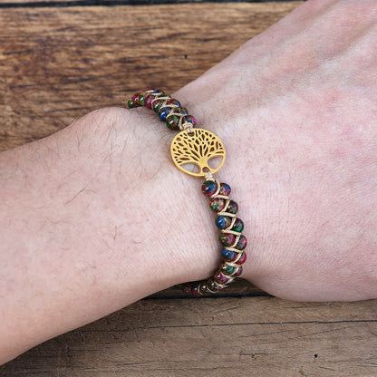 African Stone Beaded Boho Wrap Bracelet