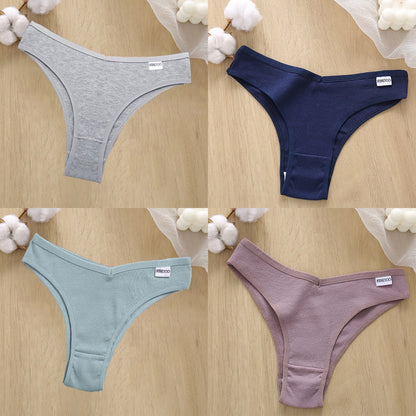 4PCS/Set Low Waist Cotton Panties