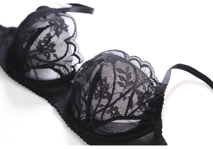 Sexy Petal Shape Ultra-thin Cup Bra Panty Set