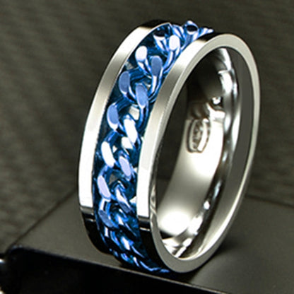 Spinner Chain Punk Ring