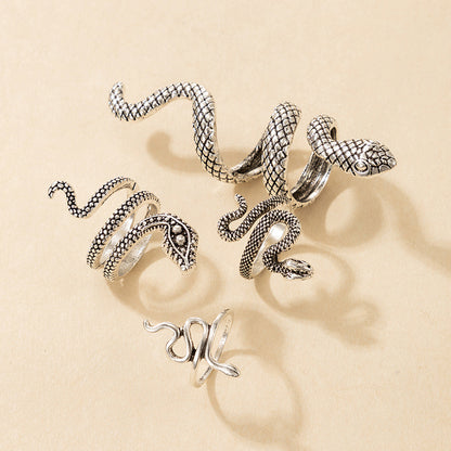 4pcs/set Vintage Snake Shape Rings