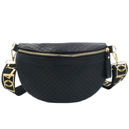 Thick Chain Plaid Chest CrossBody Bag