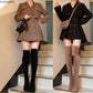 Elegant Office Double Breasted Button Notched Mini Blazer Dress