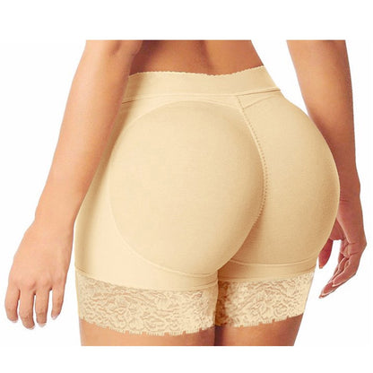 High Waist Lace Padded Butt Lifter Boyshort Shaper