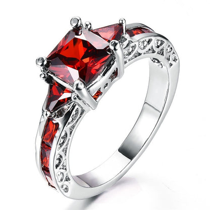 Garnet Red Stone Ring