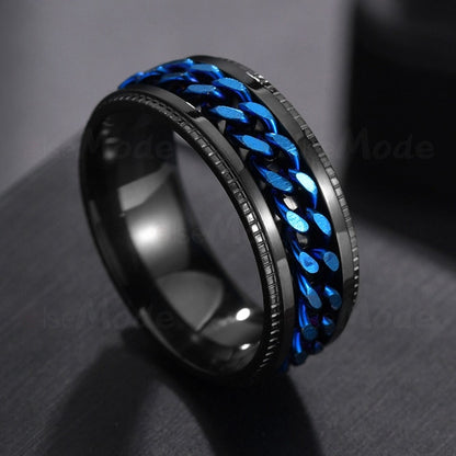 Spinner Chain Punk Ring