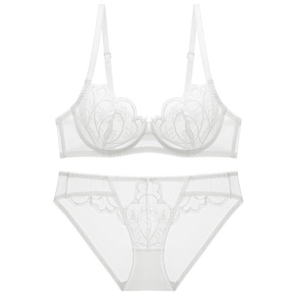 Sexy Petal Shape Ultra-thin Cup Bra Panty Set