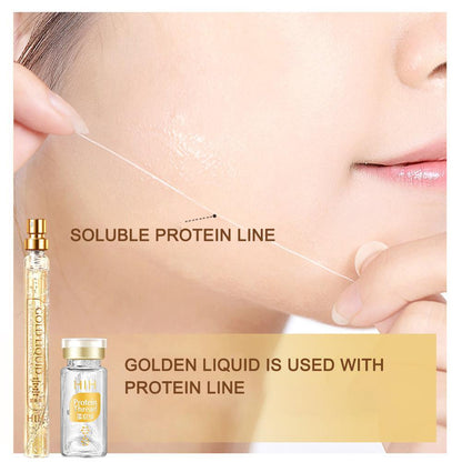 24K Gold Face Serum Active Collagen Silk Thread Facial Essence