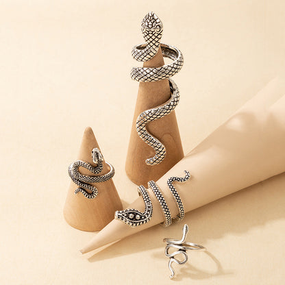 4pcs/set Vintage Snake Shape Rings