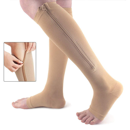 Medical Compression Zipper Leg Support Socks