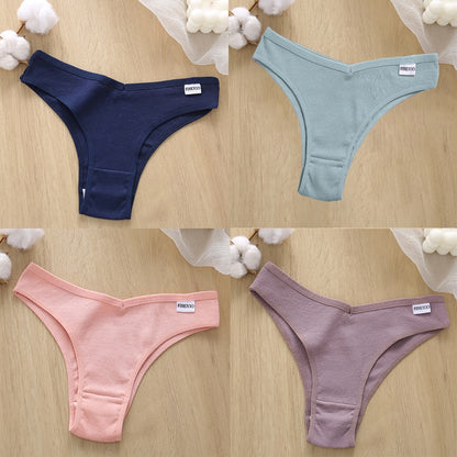 4PCS/Set Low Waist Cotton Panties