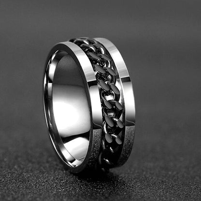 Spinner Chain Punk Ring