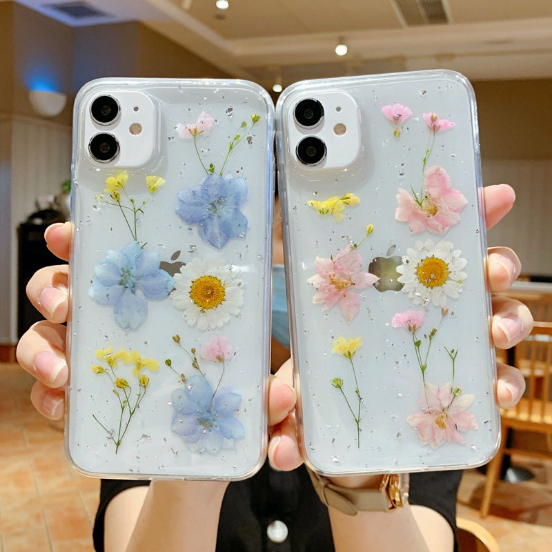 Dry Flower Transparent Case For iPhone  13 / 13 Mini / 13Pro / 13 Pro Max