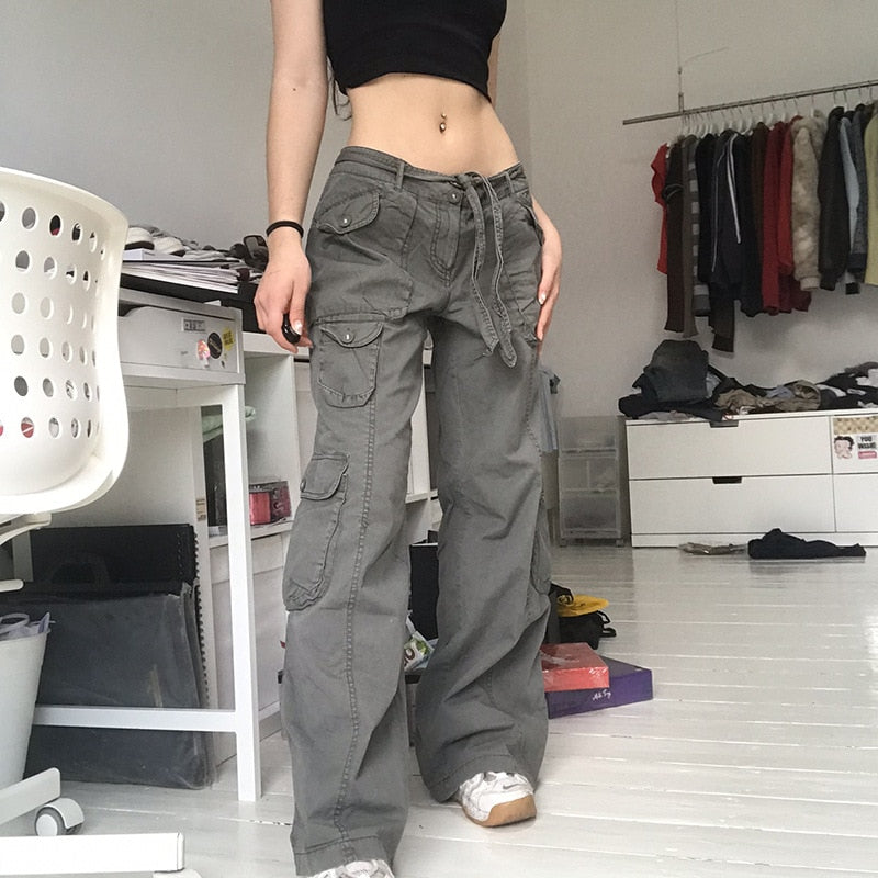 Retro Gray Overalls Jeans